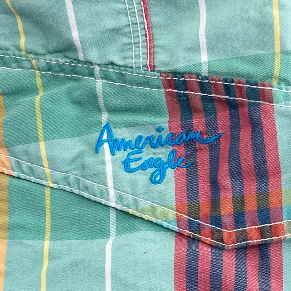American Eagle Shorts Men’s 10" Classic Board Shorts Swim Trunks Plaid Waist 33 - Picture 12 of 12